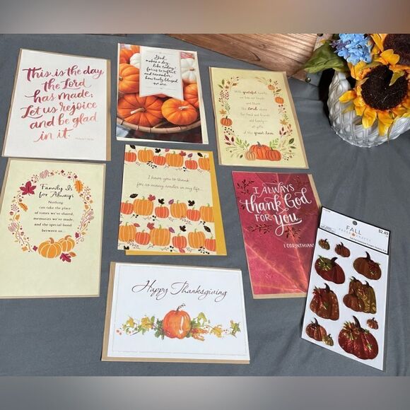 7+ NEW! Happy Thanksgiving Greeting Cards & Envelopes BONUS Stickers - Picture 10 of 10